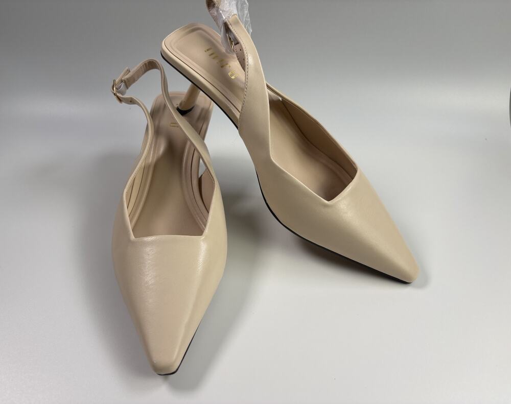 IDIFU Women's Slingback Kitten Heels Closed Pointed Toe Shoes Size 7
